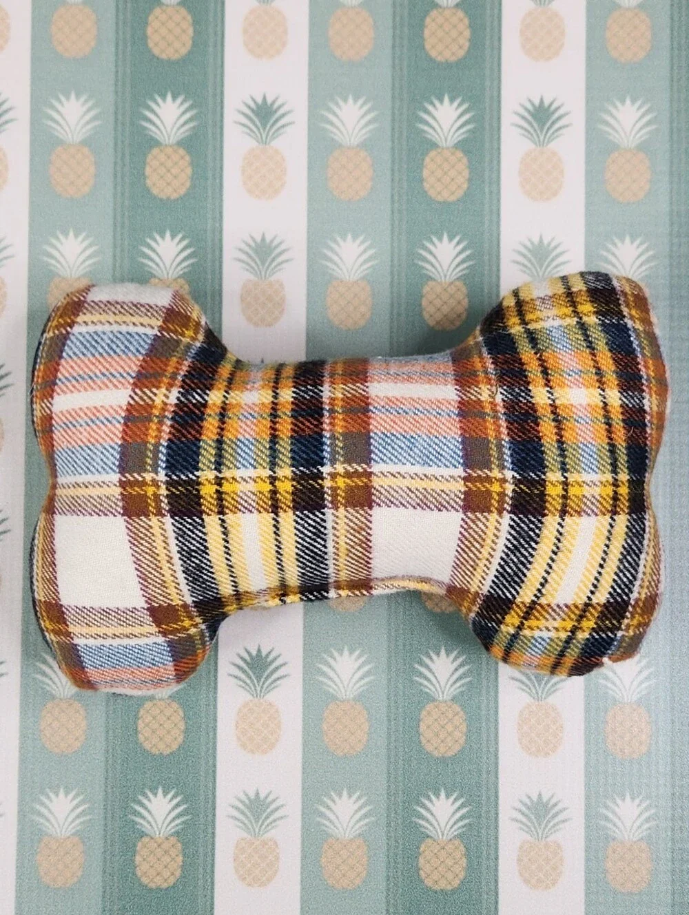 Foggy Dog Cornucopia Plaid Flannel Fall Dog Squeaky Toy